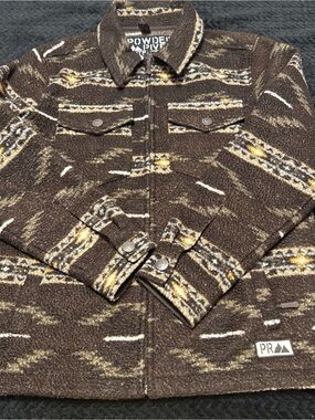 Powder River Outfitters Brown Patterned Fleece Jacket